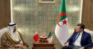 وزير الفلاحة والتنمية الريفية والصيد البحري بالجمهورية الجزائرية الديمقراطية الشعبية يستقبل سفير مملكة البحرين في الجزائر