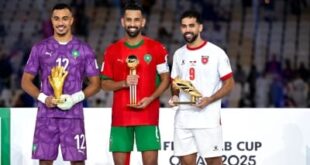 المغربي حريمات يحقق الكرة الذهبية والأردني علوان هداف البطولة 