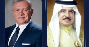 جلالة الملك المعظم يعزي العاهل الأردني في وفاة رئيس الوزراء الأردني الأسبق